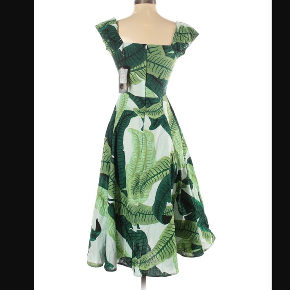 Palm Leaf Dolores Linen Dress from Collectif - Picture 2 of 2